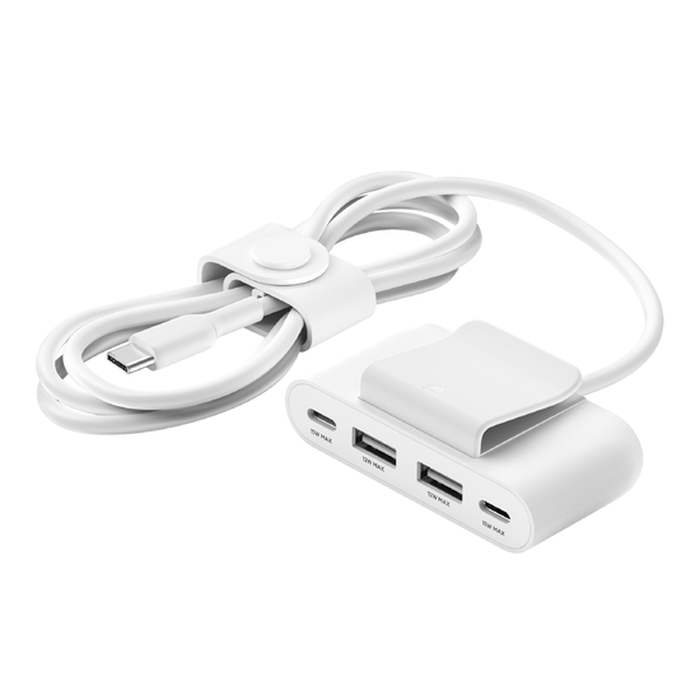 4 端口 USB 電源擴展器, 白色的, hi-res