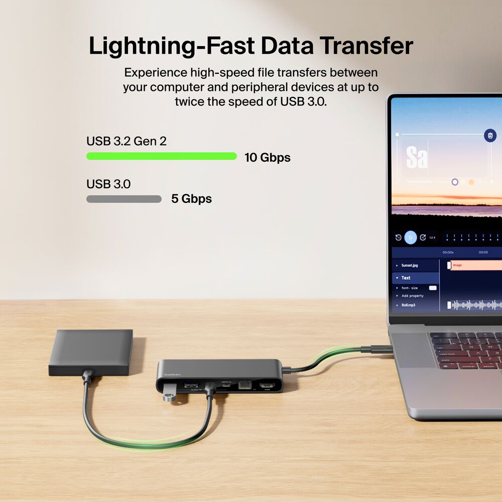 8-Port USB-C Hub with 2.5Gb Ethernet, Black, hi-res