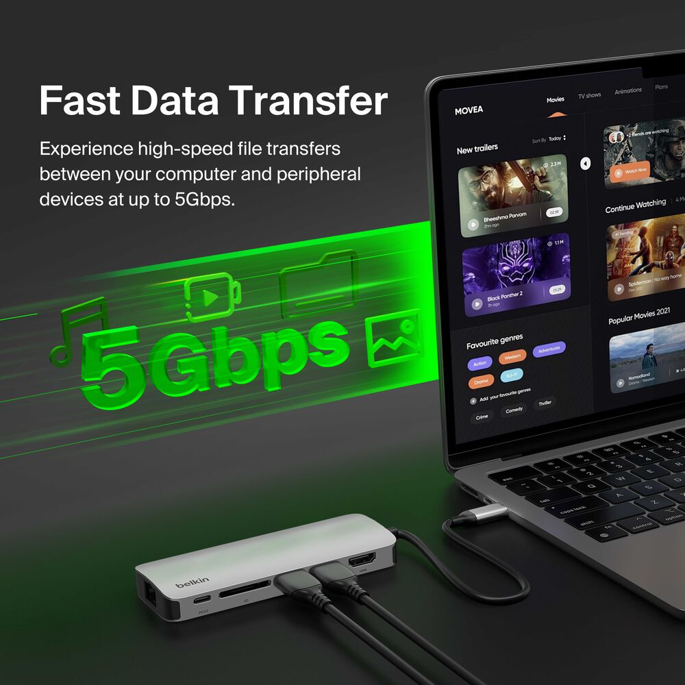 USB-C 6-in-1 Multiport Hub, Space Gray, hi-res