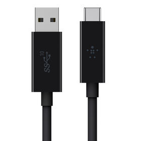 Belkin F2CU029BT1M-BLK 3.1 USB-A to USB-C Cable, 3ft