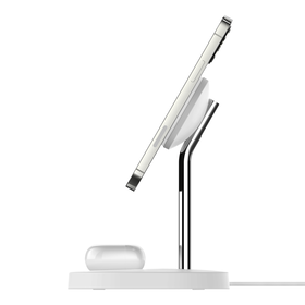 2-in-1 Wireless Charger Stand with Official MagSafe Charging 15W, White, hi-res