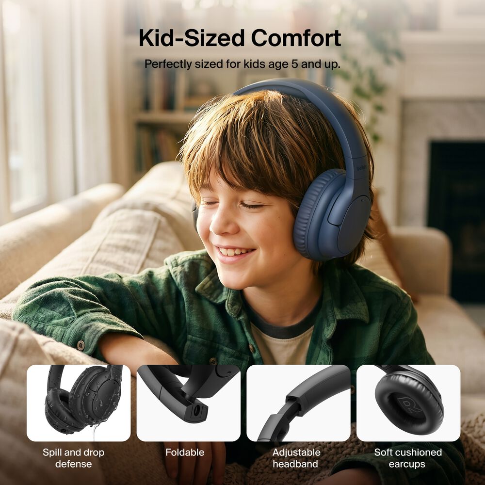 Youth Active Noise Cancelling Headphones, Blue, hi-res
