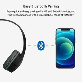 Wireless On-Ear Headphones for Kids, Black, hi-res