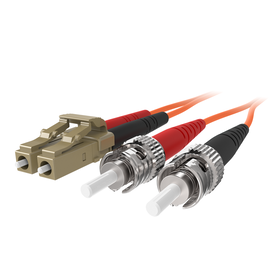 Fiber Optic Cable; Orange Multimode LC/ST Duplex, 50/125 OM2
