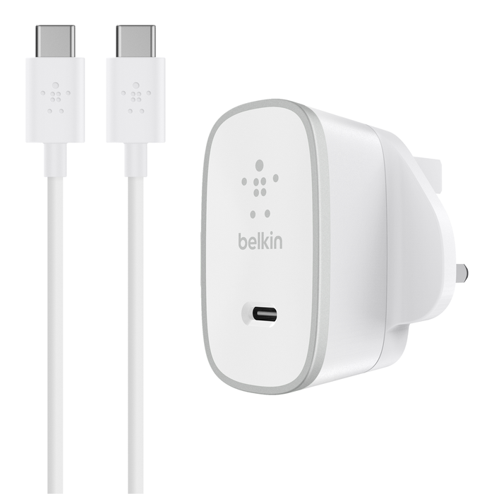 USB-C Home Charger + USB-C to USB-C Cable (USB Type-C™), White, hi-res