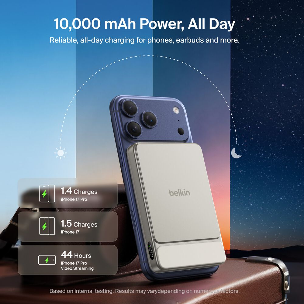 Slim Magnetic Power Bank 10K, Sand, hi-res