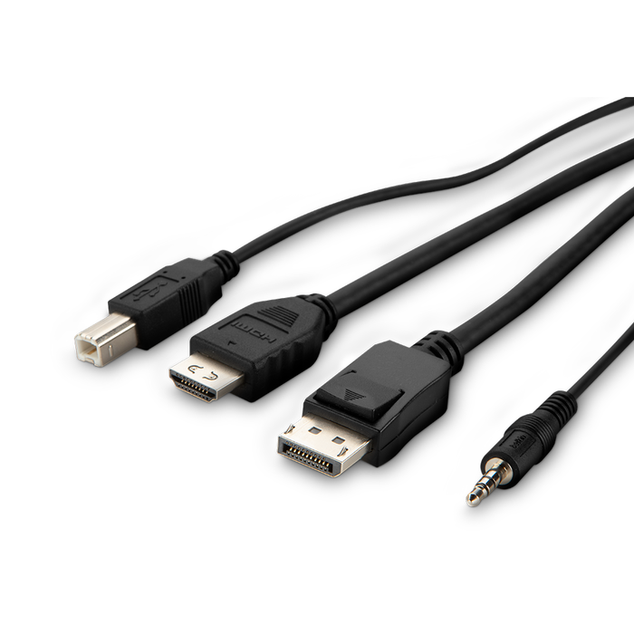 TAA (1) DVI to HDMI (1) DP-DP/USB/AUD CBL, Black, hi-res