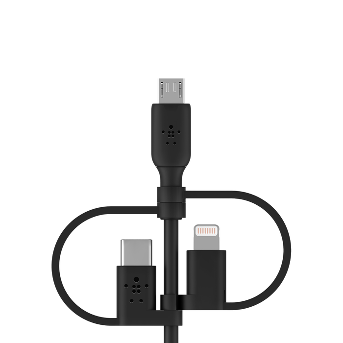 Universal Cable 15W (USB-A cable with USB-C,® Micro-USB and Lightning connectors), Negro, hi-res