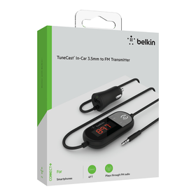In-Car 3.5mm to FM Transmitter, Black, hi-res