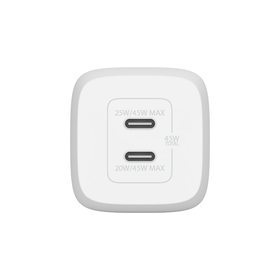 Dual USB-C GaN Wall Charger with PPS 45W, White, hi-res