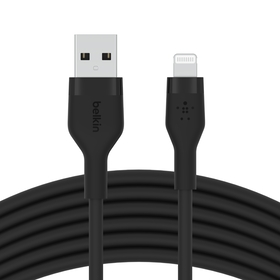 USB-A Cable with Lightning Connector, Black, hi-res