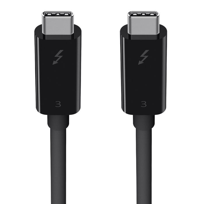 Thunderbolt 3 Cable (USB-C to USB-C) (100W) (6.5ft/2m), Black, hi-res