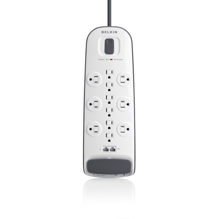 12-outlet Surge Protector with 8 ft Power Cord and Ethernet, Cable/Satellite and Telephone Protection, , hi-res