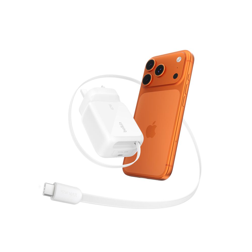 Retractable GaN Wall Charger 67W, , hi-res