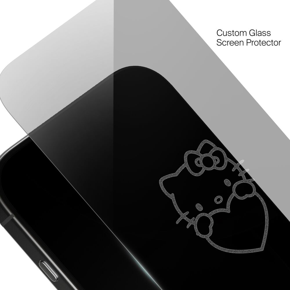 Hello Kitty Hands Heart Custom Glass Screen Protector, , hi-res