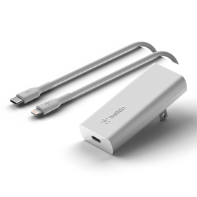 18W or 20W USB-C PD GaN Wall Charger + USB-C to Lightning Cable