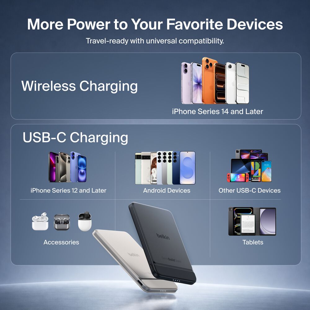 Slim Magnetic Power Bank 5K with BoostSolid Cell, Black, hi-res