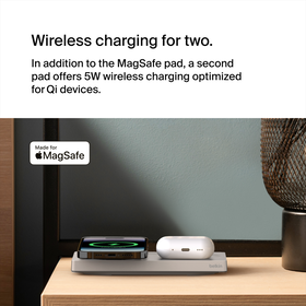 2-in-1 Wireless Charging Pad with Official MagSafe Charging 15W, Sand, hi-res