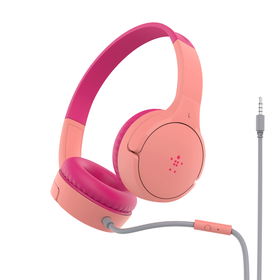 Wired On-Ear Headphones for Kids, Pink, hi-res