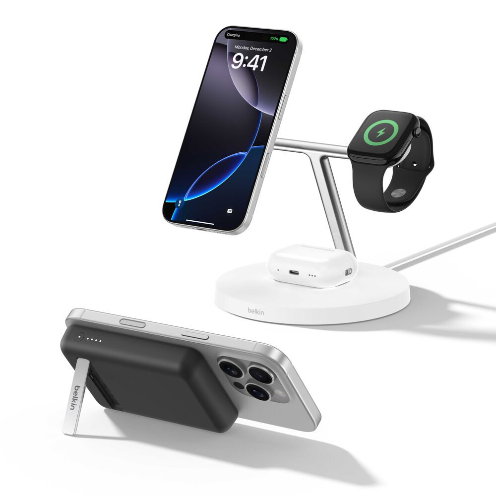 3-in-1 MagSafe Charger Magnetic Power Bank Bundle Belkin US