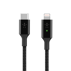 Smart LED USB-C to Lightning Cable, Black, hi-res