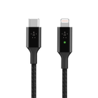 USB-C/Lightning-kabel met slimme led, Zwart, hi-res
