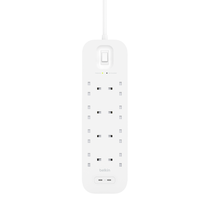 Surge Protector with 2 USB-C Ports (8 Outlet with 2 USB-C), , hi-res
