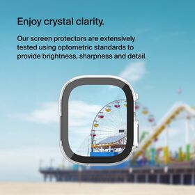TemperedCurve 2-in-1 Treated Screen Protector + Bumper for Apple Watch Ultra/Ultra 2, Clear, hi-res