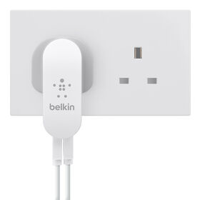 Dual Swivel Charger with Lightning to USB Cable (10 Watt/2.1 Amp Per Port), White, hi-res