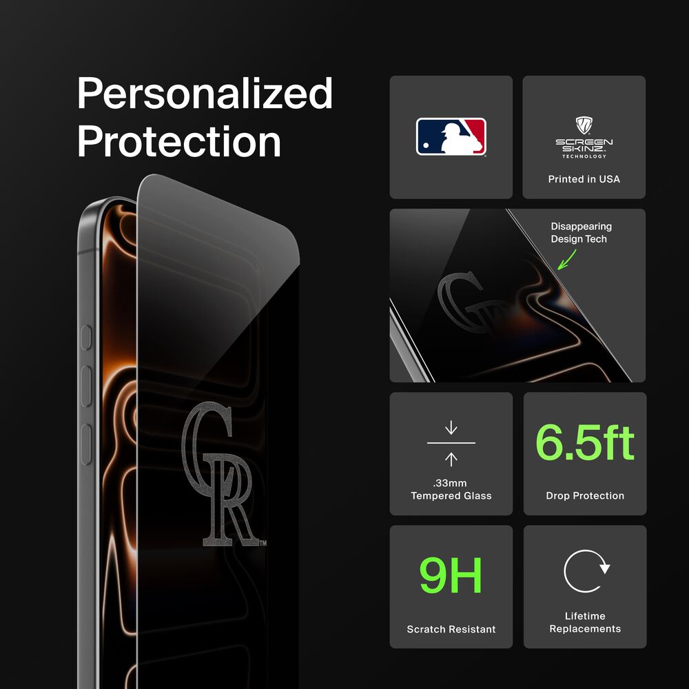 Colorado Rockies Custom Glass Screen Protector, , hi-res