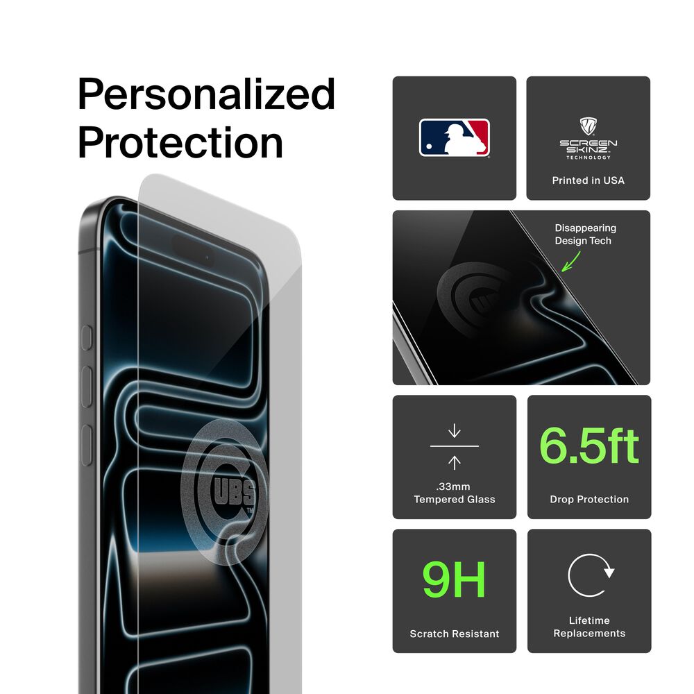 Chicago Cubs Custom Glass Screen Protector, , hi-res