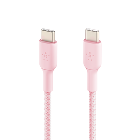 Braided USB-C to USB-C Cable, Pink, hi-res