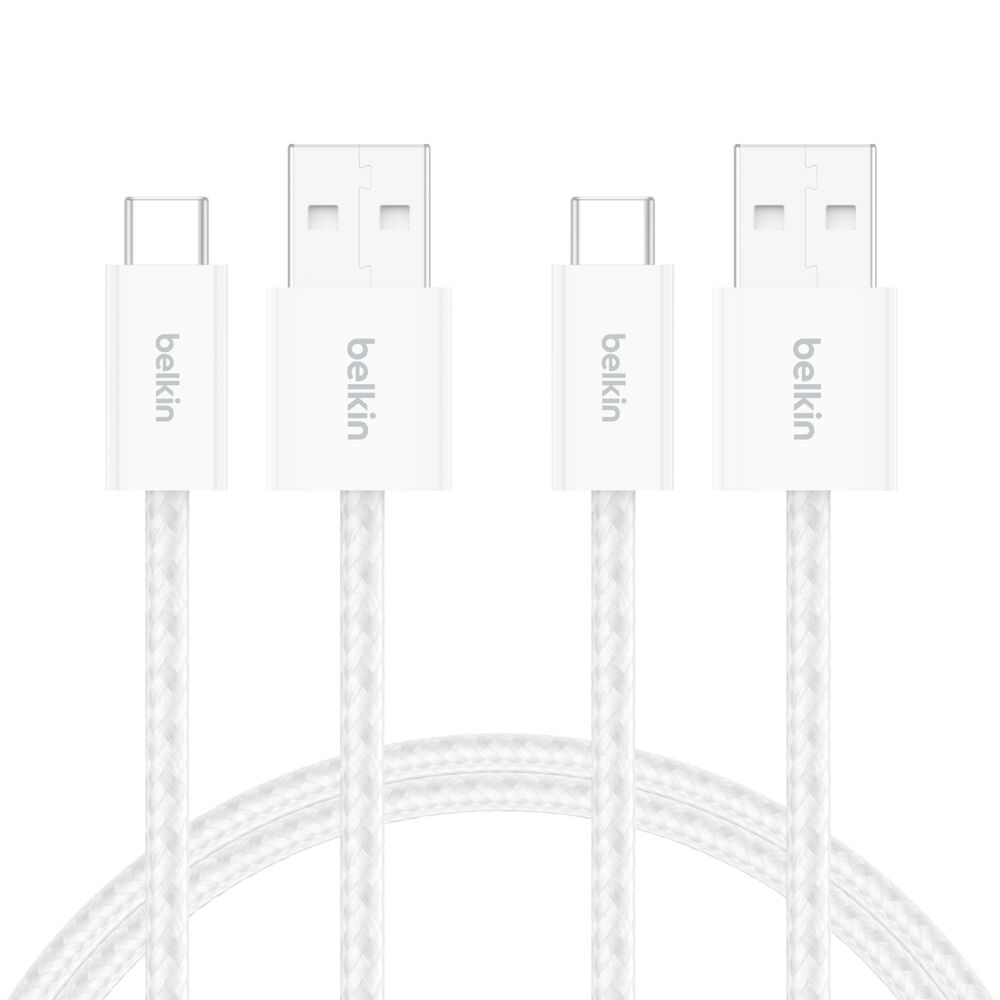 USB-A to USB-C Cable 15W 2-Pack, White, hi-res