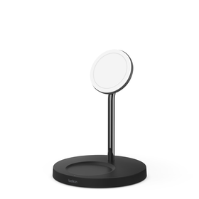 2-in-1 Wireless Charger Stand with Official MagSafe Charging 15W, Black, hi-res