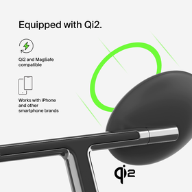 3-in-1 Magnetic Wireless Charging Stand with Qi2 15W, MagSafe-compatible |  Belkin US