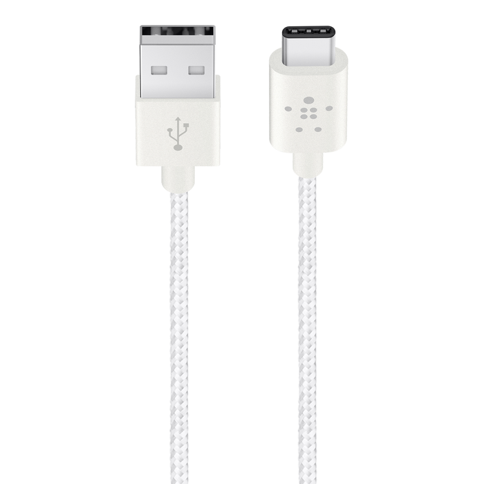MIXIT↑™ Metallic USB-C to USB-A Charge Cable, White, hi-res