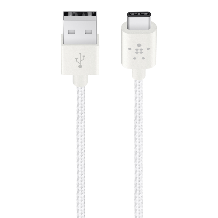 MIXIT↑™ Metallic USB-C to USB-A 충전 케이블, 하얀색, hi-res