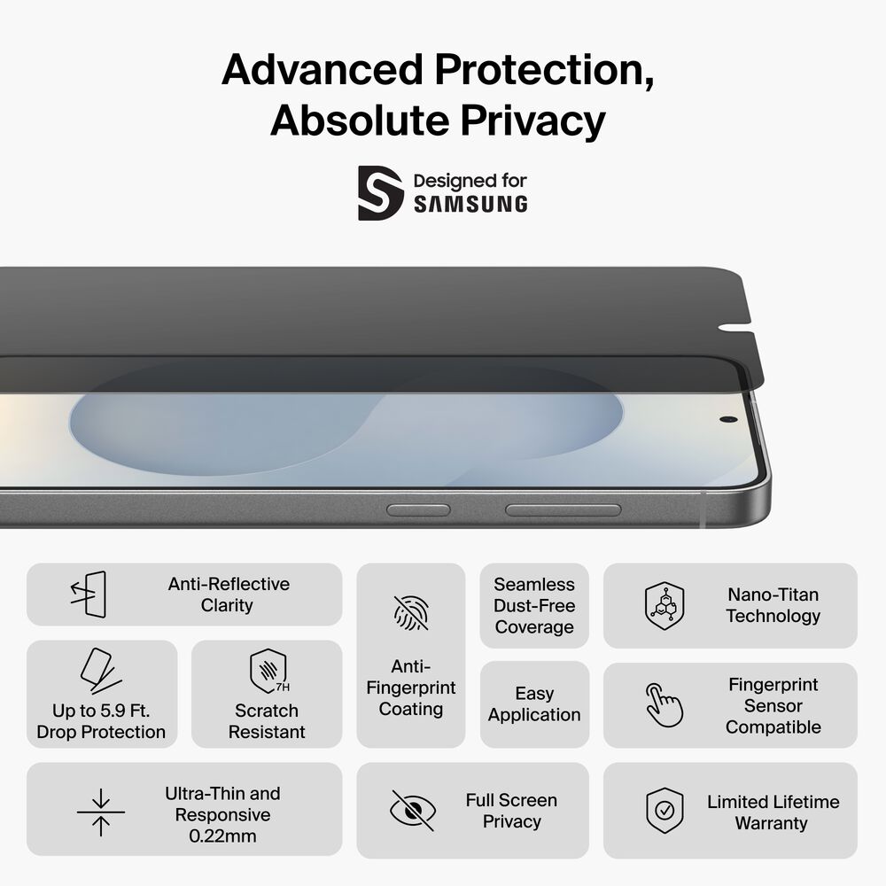 Titan EcoGuard Privacy Filter Screen Protector for Samsung Galaxy S26+, , hi-res