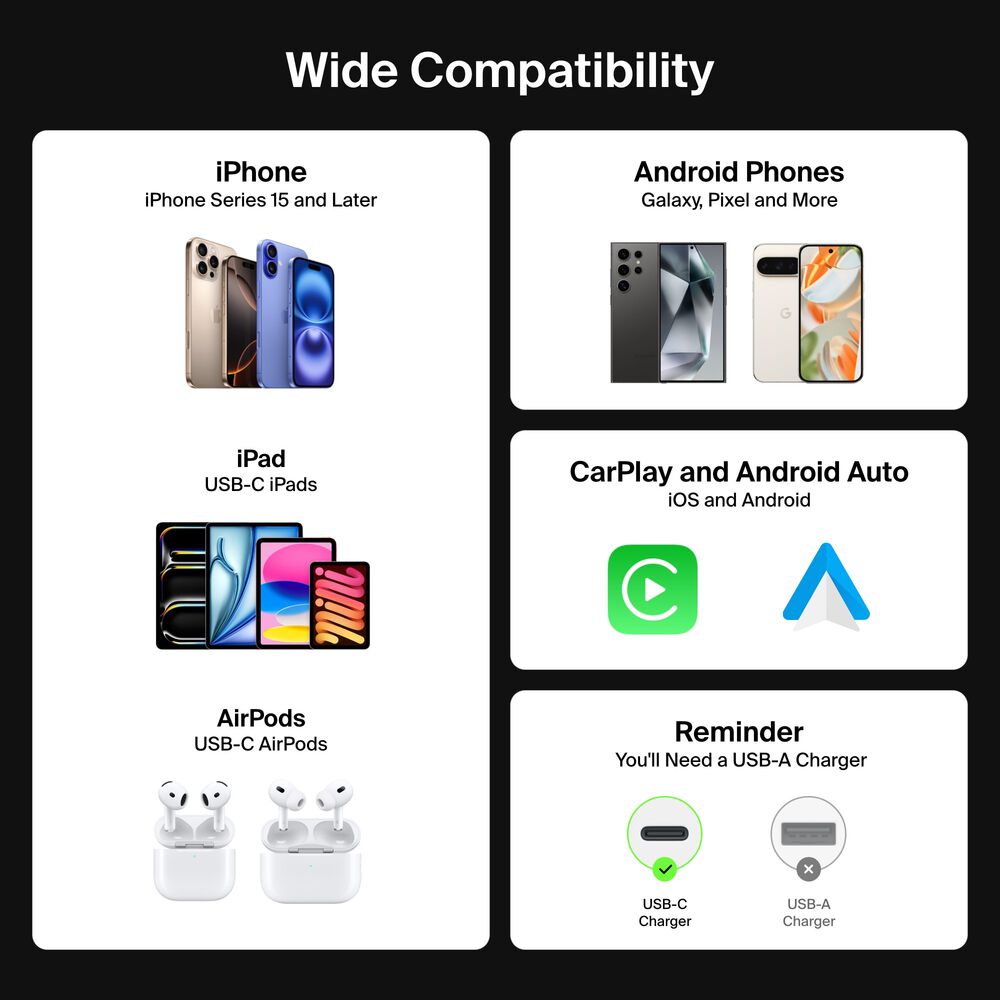 USB-C to USB-C Cable 60W, Black, hi-res