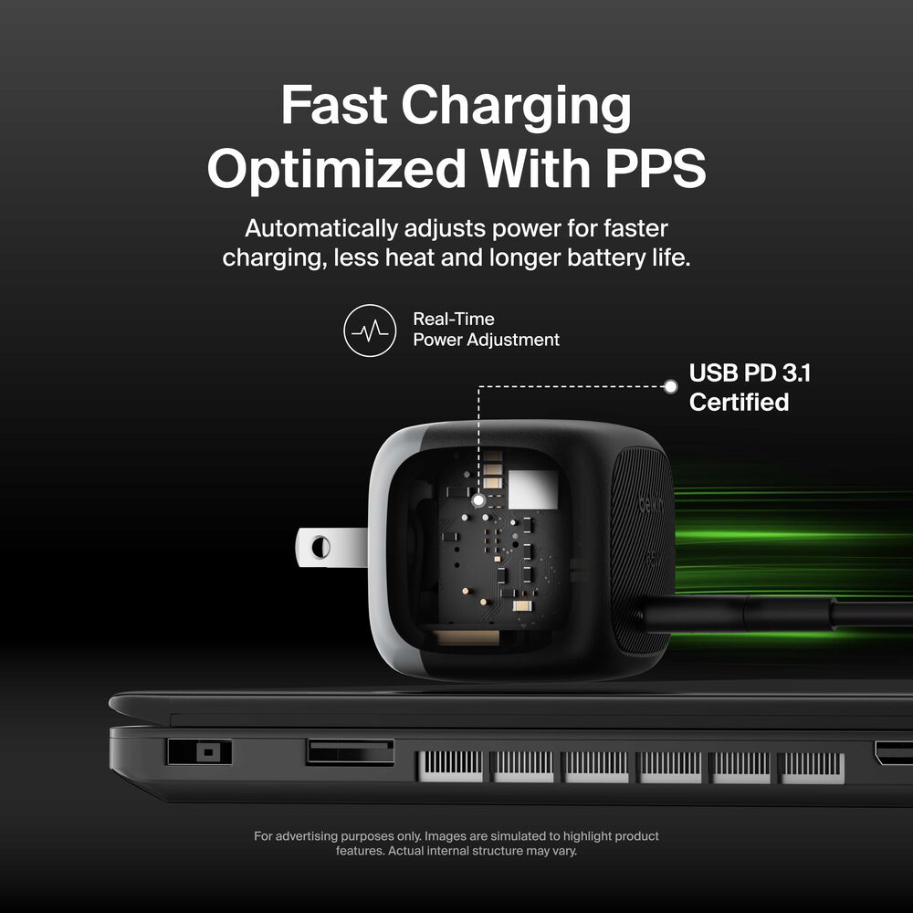Compact USB-C Charger 65W, Black, hi-res