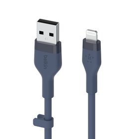 USB-A-kabel met Lightning-connector, Blauw, hi-res