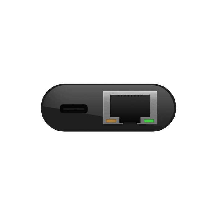 Adaptateur USB-C vers Ethernet + recharge, Noir, hi-res