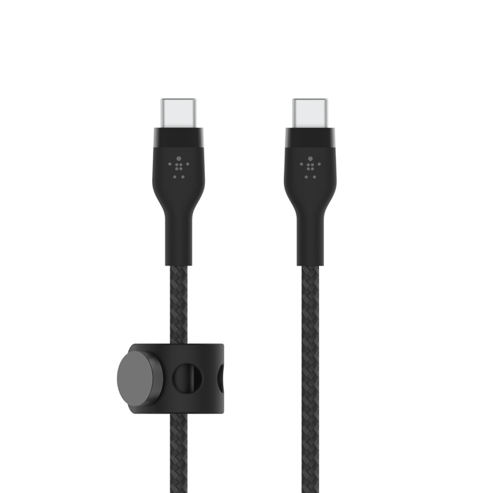 USB-C 至 USB-C 編織連接線, Black, hi-res