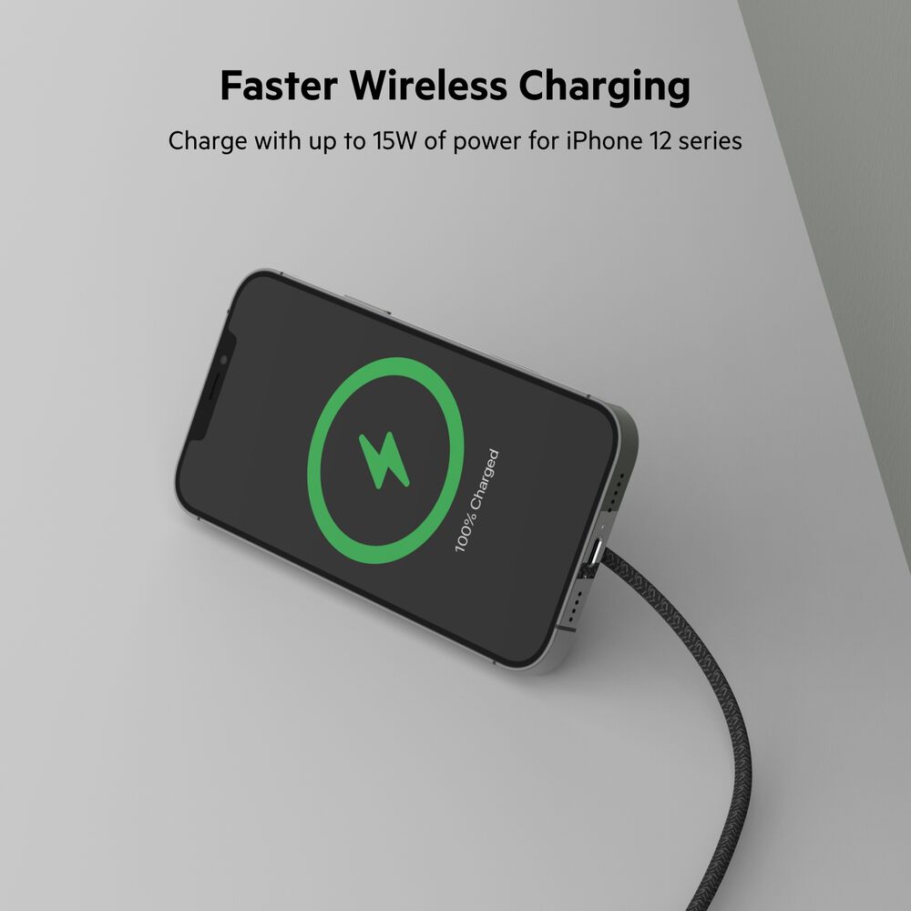 Portable Wireless Charger Pad with Official MagSafe Charging 15W, Black, hi-res