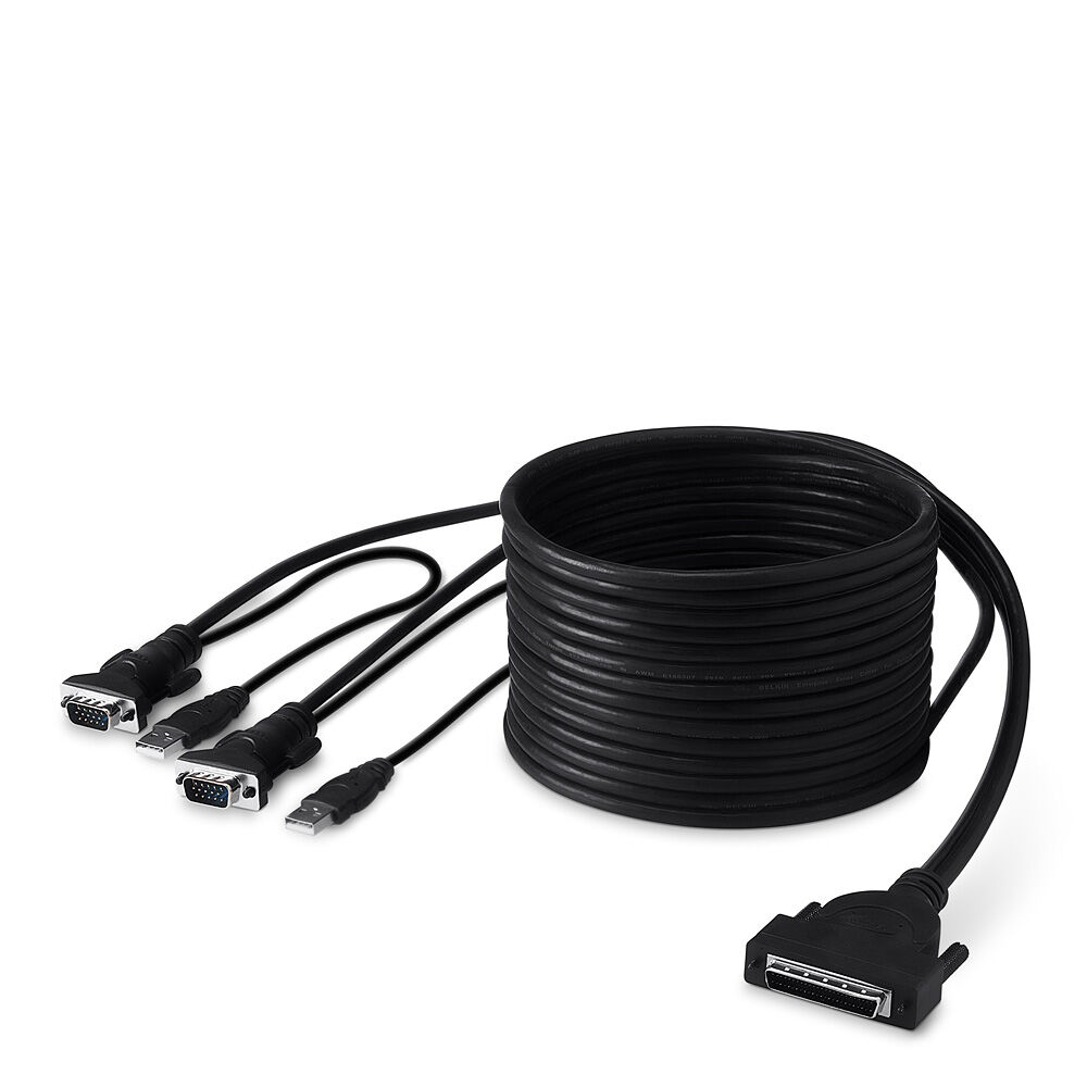 2x USB KVM de Belkin OmniView 10ft con Cable de Audio 2 DIN6M/M HDDB 15M/F F1D9100-10 
