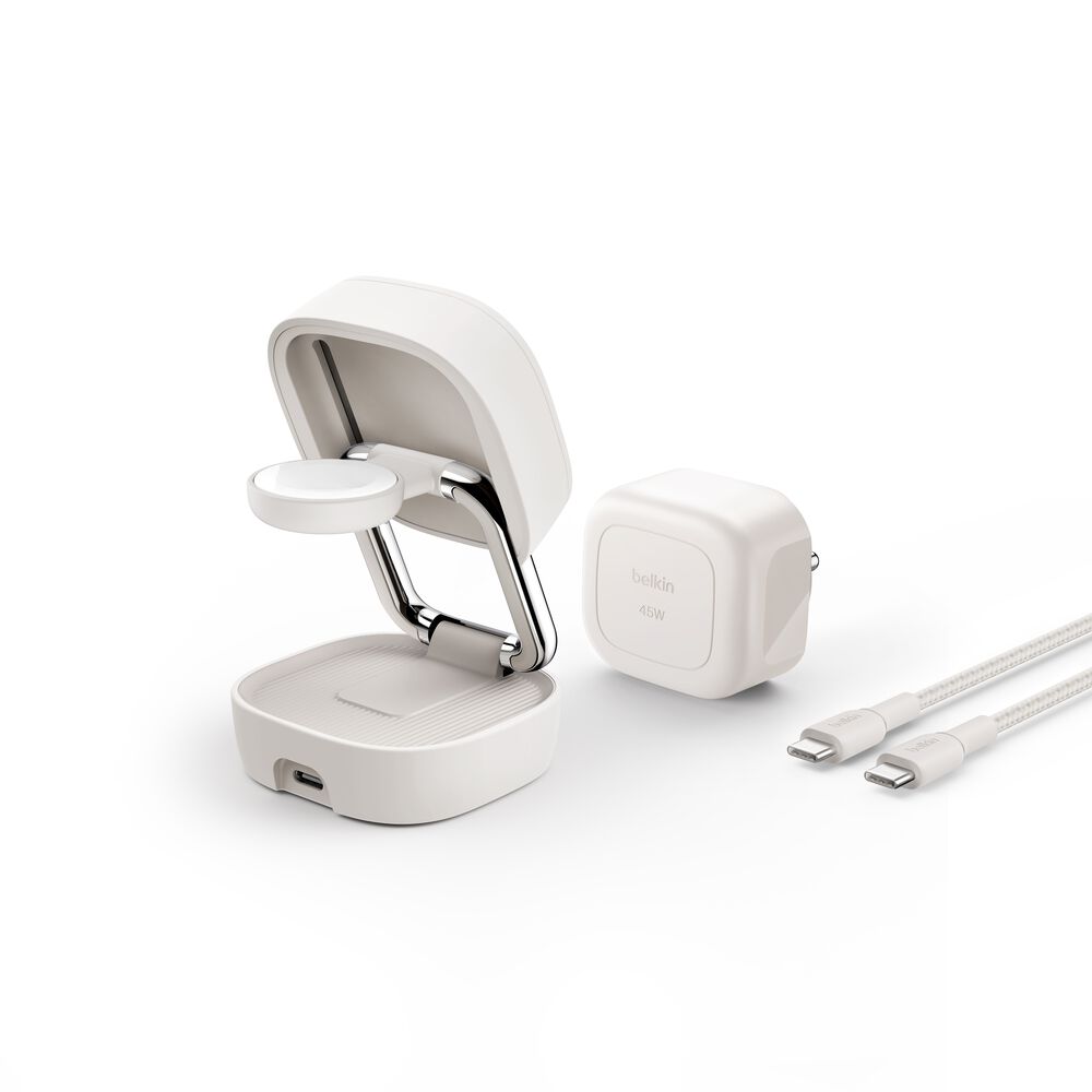 2-in-1 Convertible Magnetic Charger with Qi2 25W, Sand, hi-res