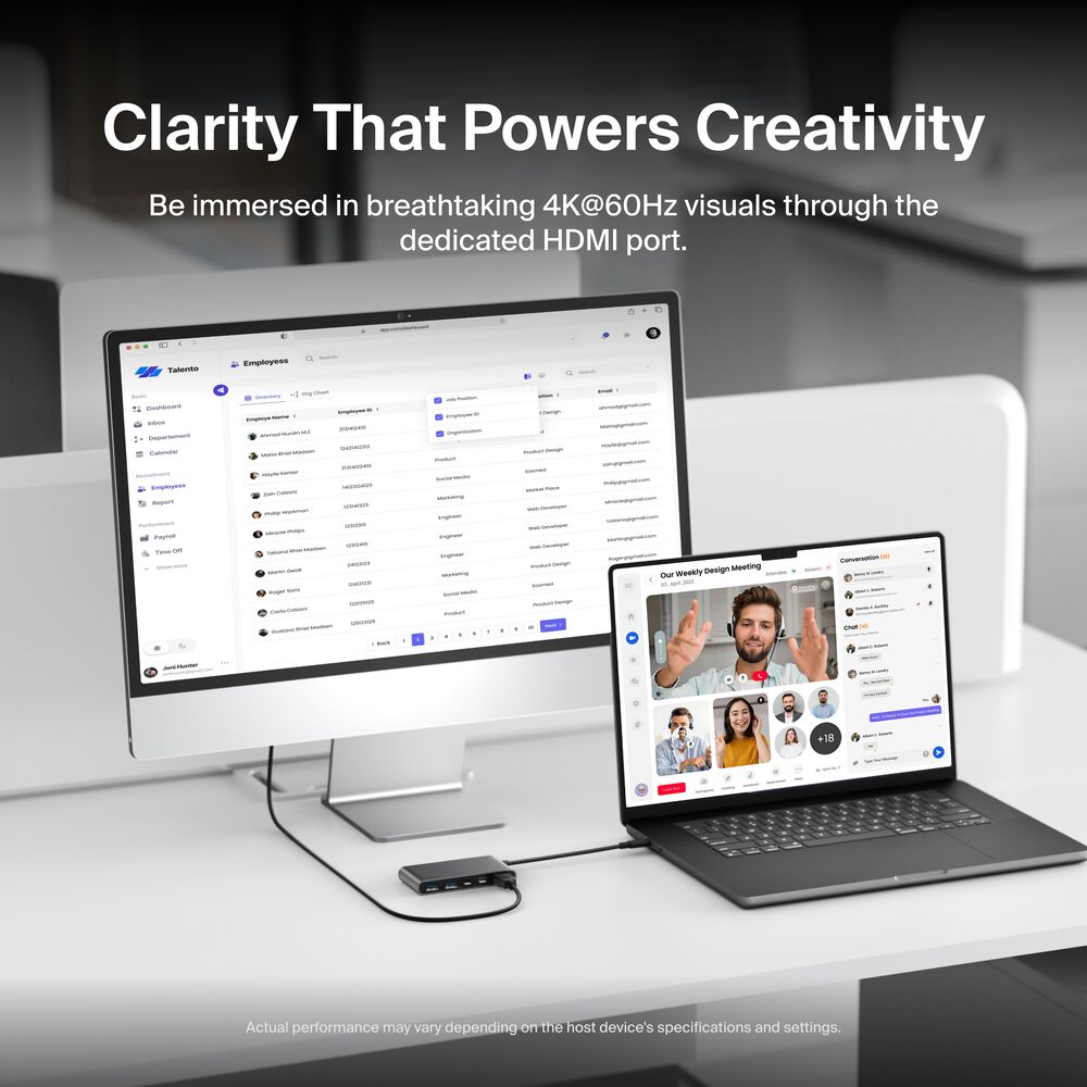 5-Port USB-C Hub with Dual USB-C Ports, Space Gray, hi-res