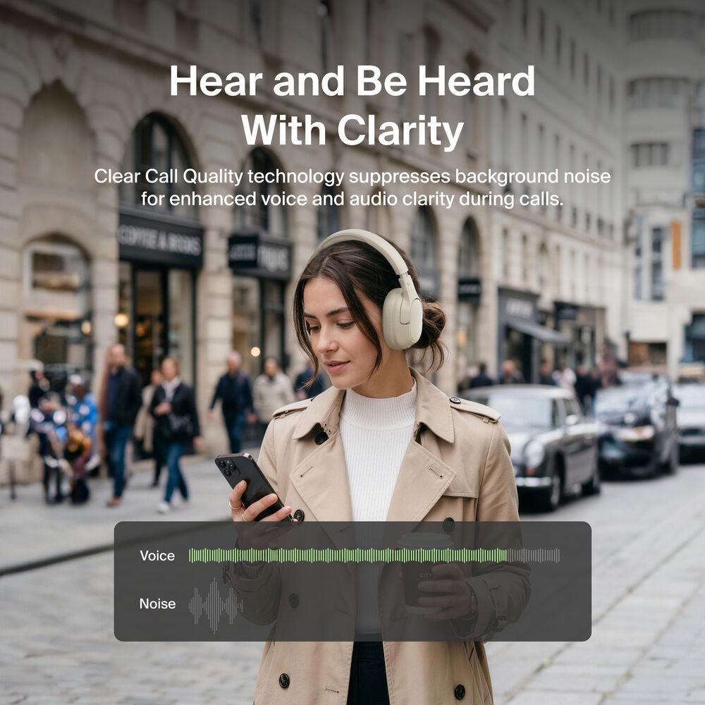 Noise Cancelling Over-Ear Headphones, Sand, hi-res