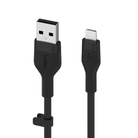 USB-A Cable with Lightning Connector, Black, hi-res