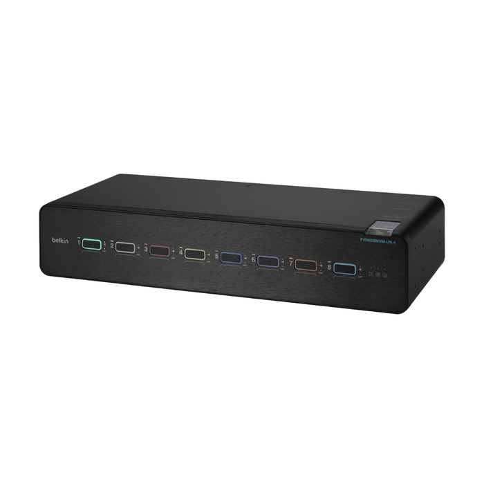 Universal 2nd Gen Secure KVM Switch, 8-Port Dual Head w/ CAC, Black, hi-res
